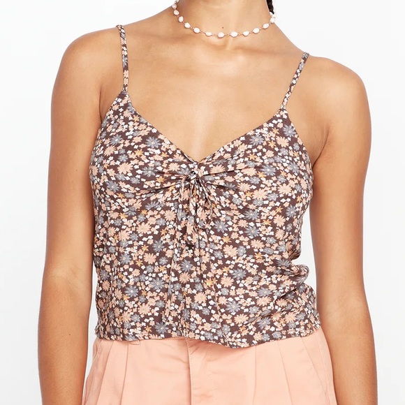 Volcom Tops - Volcom Large Top NAW Beach Cami in Slate Gray Floral adjustable straps NWT